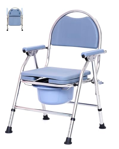 ポータブルトイレ 高さ調整可能 介護用 簡易便座 ポータブルトイレチェアは 便器ポータブル 折りたたみトイレ トイレ椅子 介護トイレ椅子 浴室イ