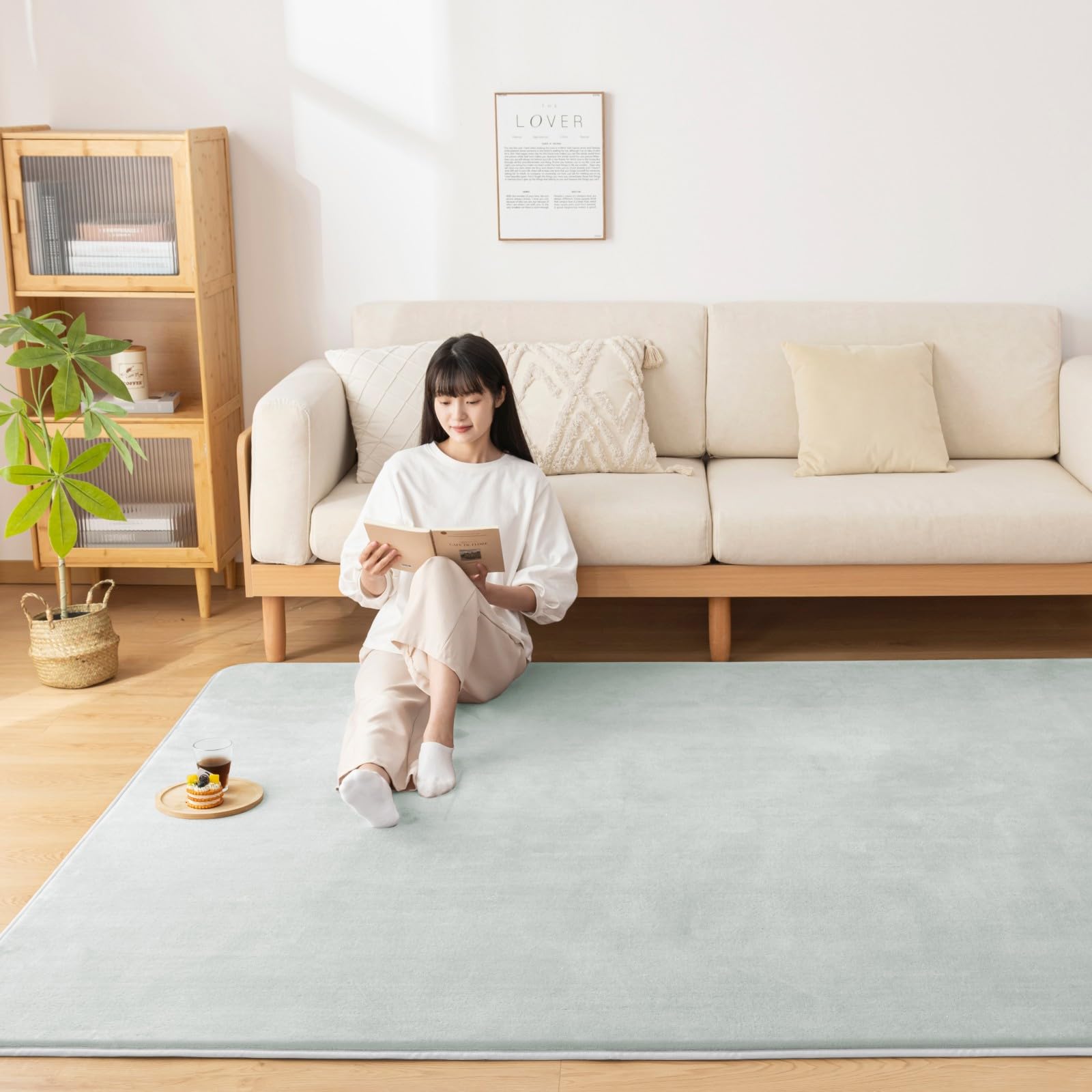 Softime カーペット ラグ 低反発 ラグマット 厚手 15mm 絨毯 防音 200×300cm 約4.5畳 滑り止め付 防ダニ 抗菌 防臭 地毯 オールシーズン快適 床暖房 ホットカーペット対応