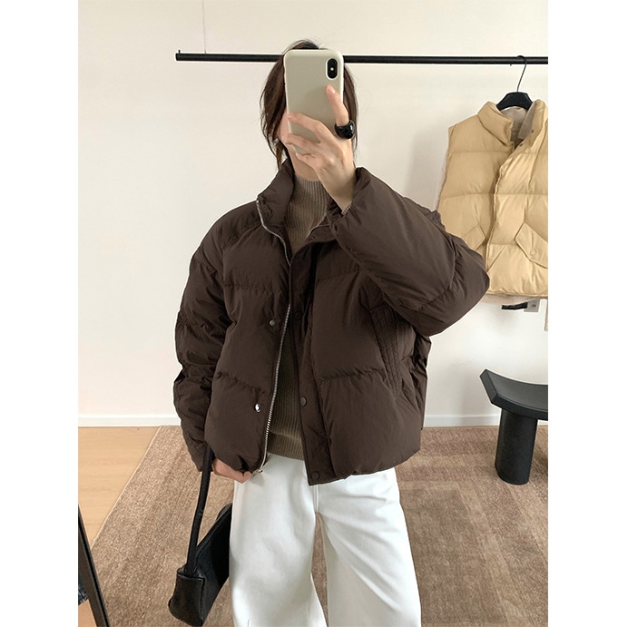 韓国風の万能ルーズホワイトダックダウンパファージャケット女性用の新しい冬スタイルラグランスリーブダウンコート