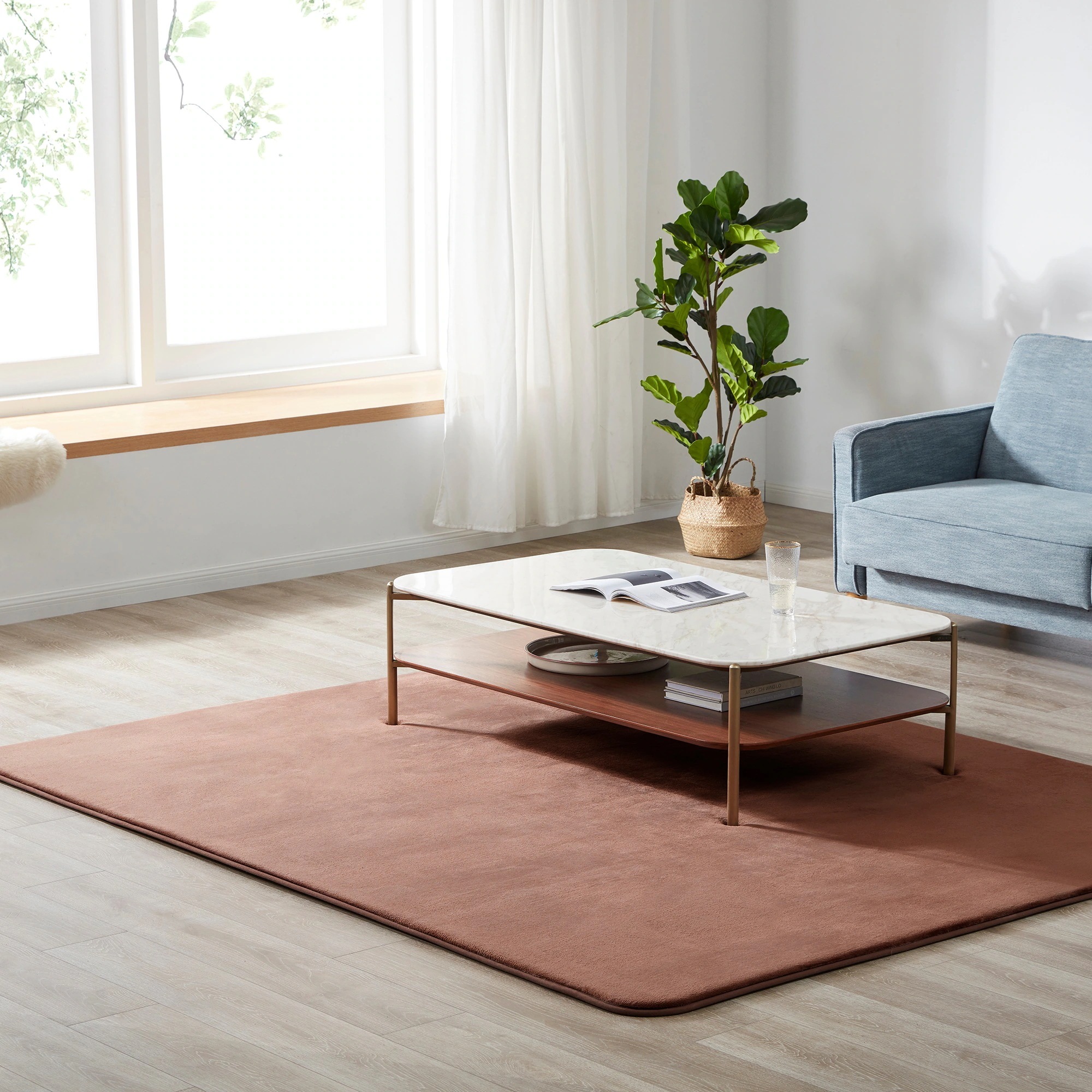 ラグ ラグマット はっ水 厚20mm 抗菌防臭 200×200cm カーペット 厚手 滑り止め 洗える 角型 撥水 床暖房 ホットカーペット おしゃれ 防カビ TH307842CAA