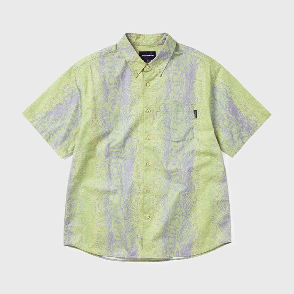 ディスイーズネバーセット Python S/S シャツ ライトグリーン