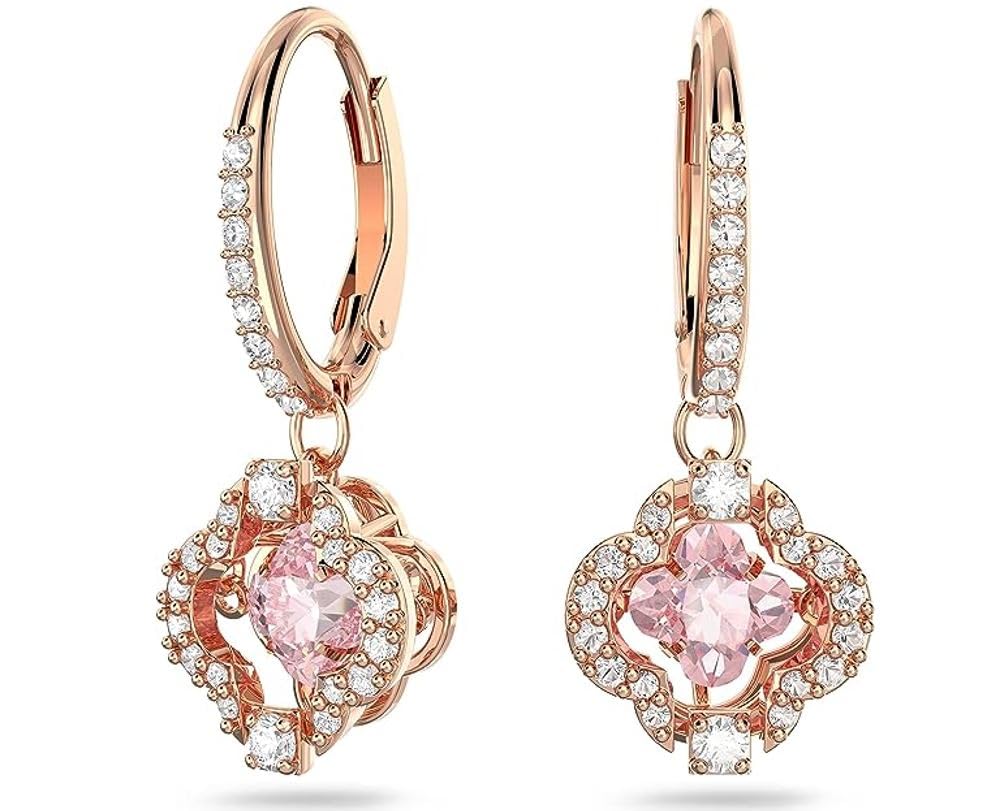 Swarovski (スワロフスキー) ピアス スパークリング ダンス クローバー ピンク ローズゴールド トーン メッキ キュービックジルコニア ファンシー モルガナイト ワンサイズ ローズゴール