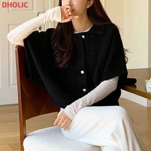 ニットカラー半袖ポケットジャケット・1938739