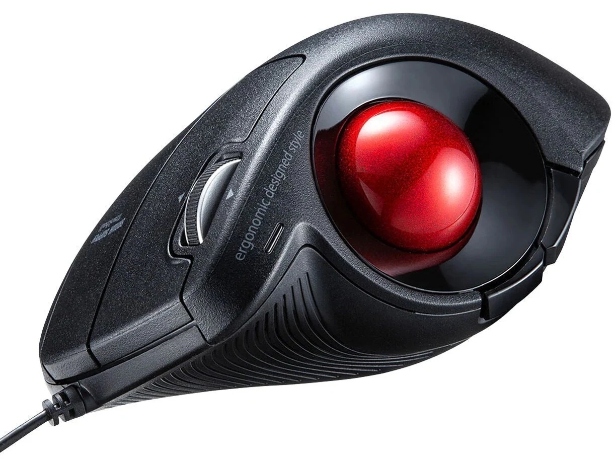 MA-TB177BK 有線エルゴトラックボール マウス