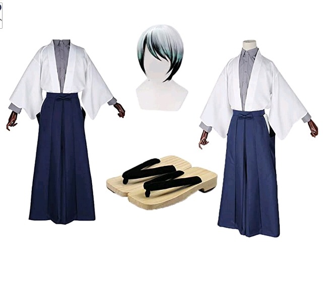 コスプレコスチュームプレイスタイルコスチューム＋ウィッグ＋下駄セットコスプレパーティーイベントコスチ