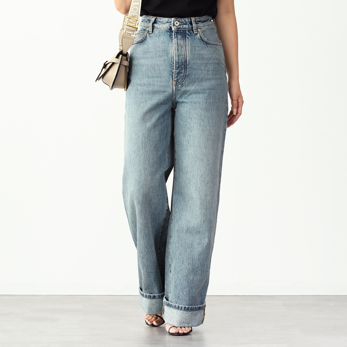 デニム ボトムス ハイウエスト ジーンズ S540Y11X65 レディース ブルー ウォッシュドブルー コットン ハイウエスト ロング丈 人気 おすすめ ギフト