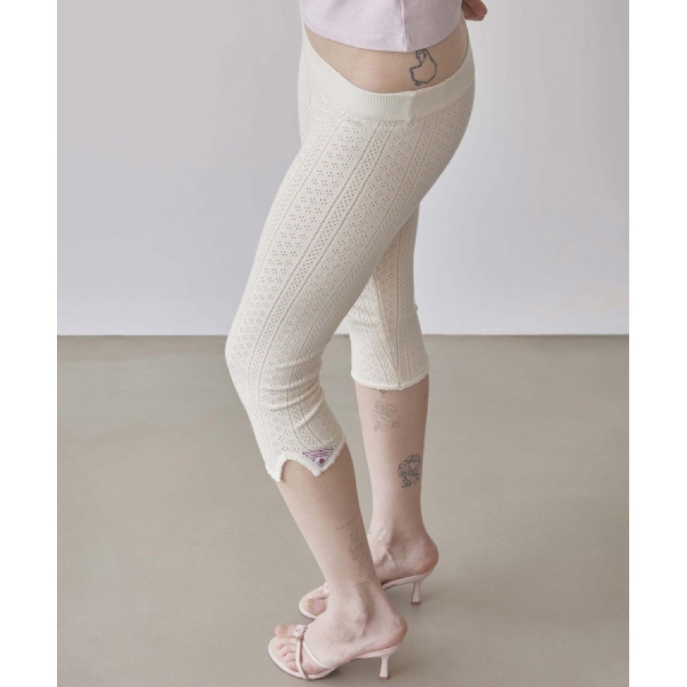 SCULPTOR アイレットニットカプリパンツアイボリー