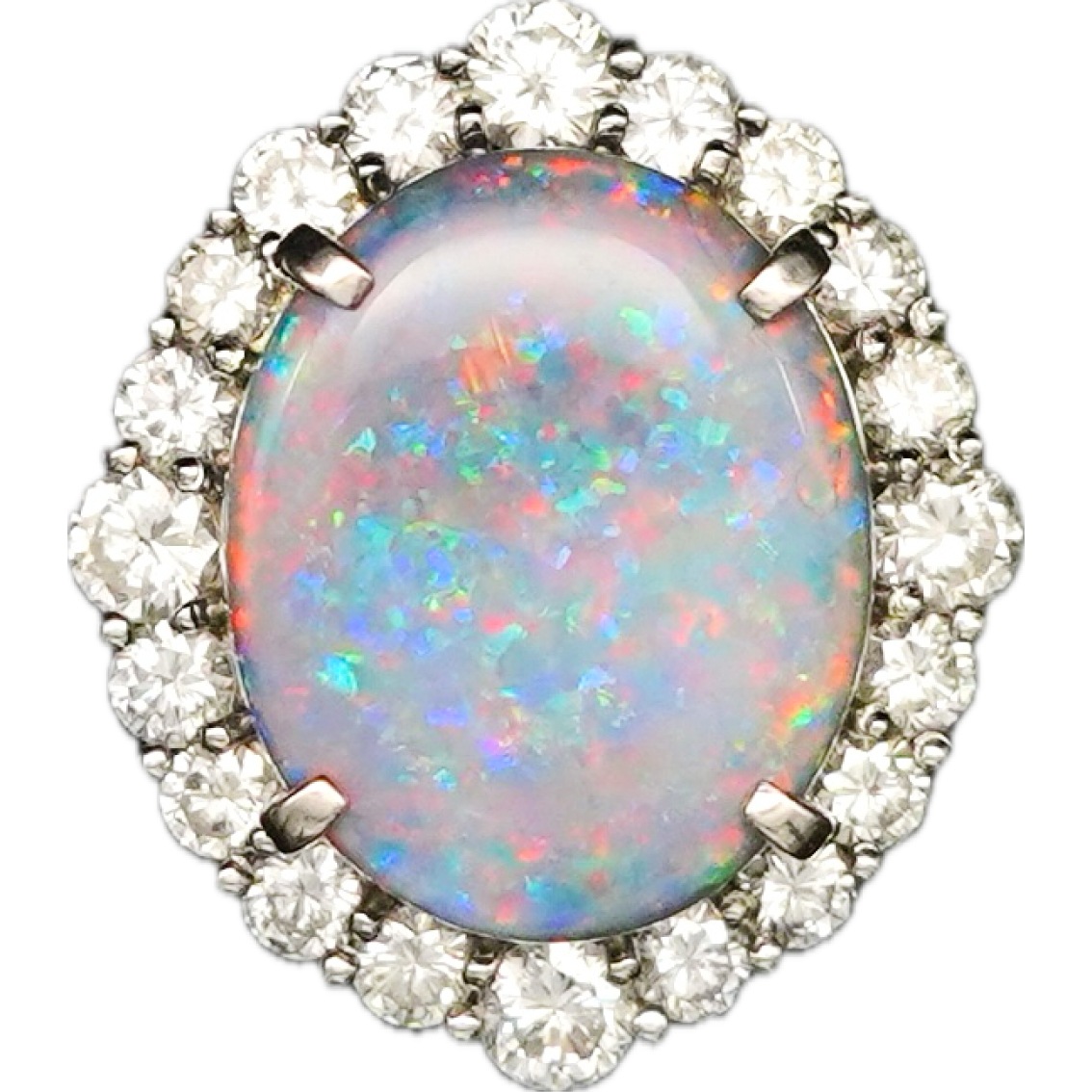 ゴルド　リング　オパール約7.93ct　Pt900　D2.73ct