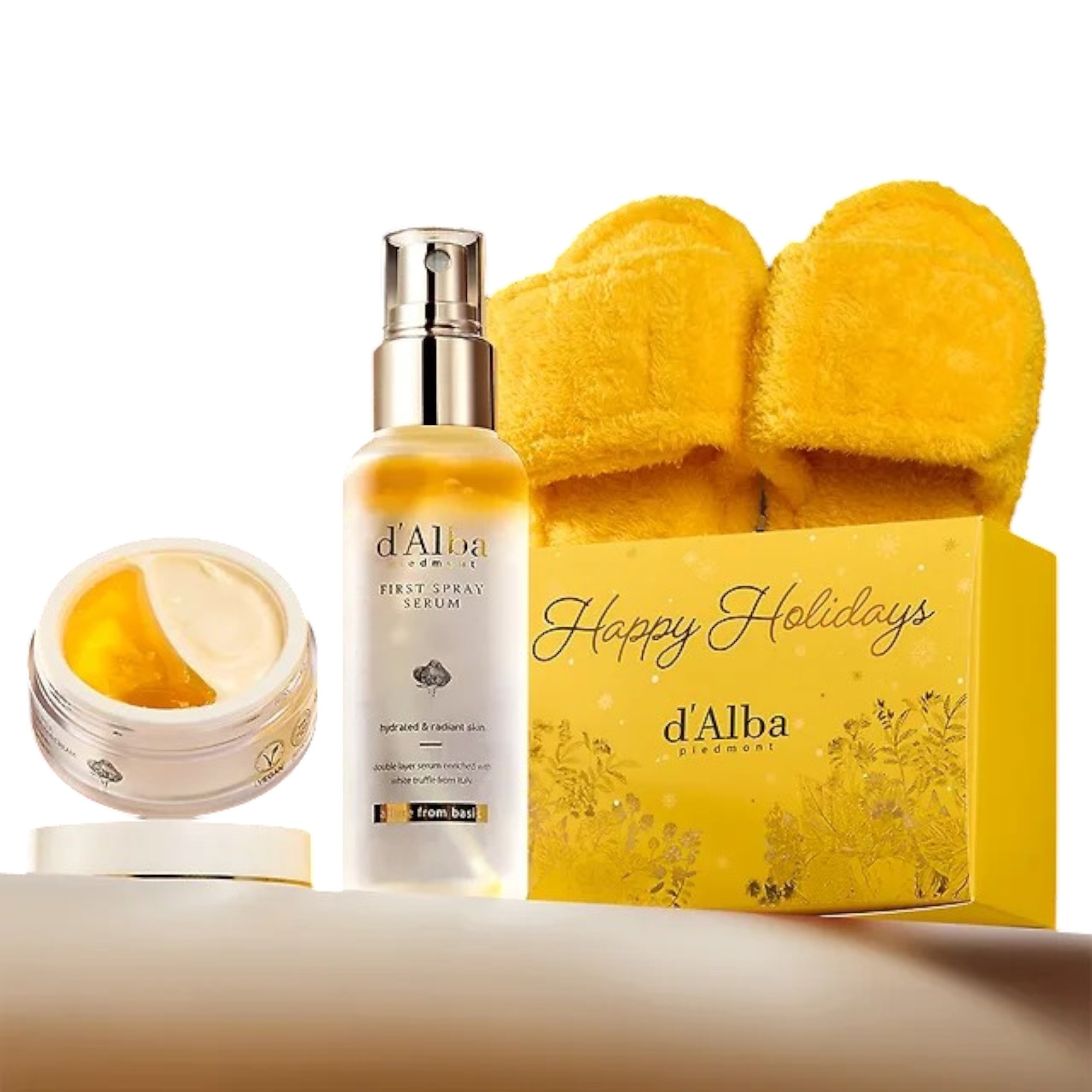 ダルバ ホワイトトリュフ ミストセラム 100ml + ダブルクリーム 70g ギフトセット [ホリデーエディション / ルームスリッパ付き]