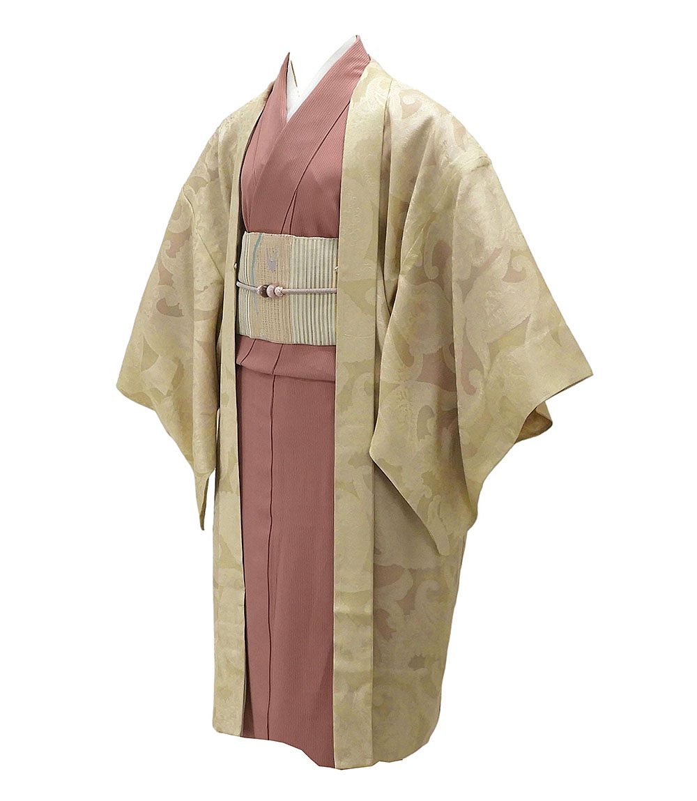 夏物 羽織 新品仕立済 正絹 夏物 ペイズリー地紋 紋紗羽織 単衣 薄物 コート 新品 仕立て上がり j4008