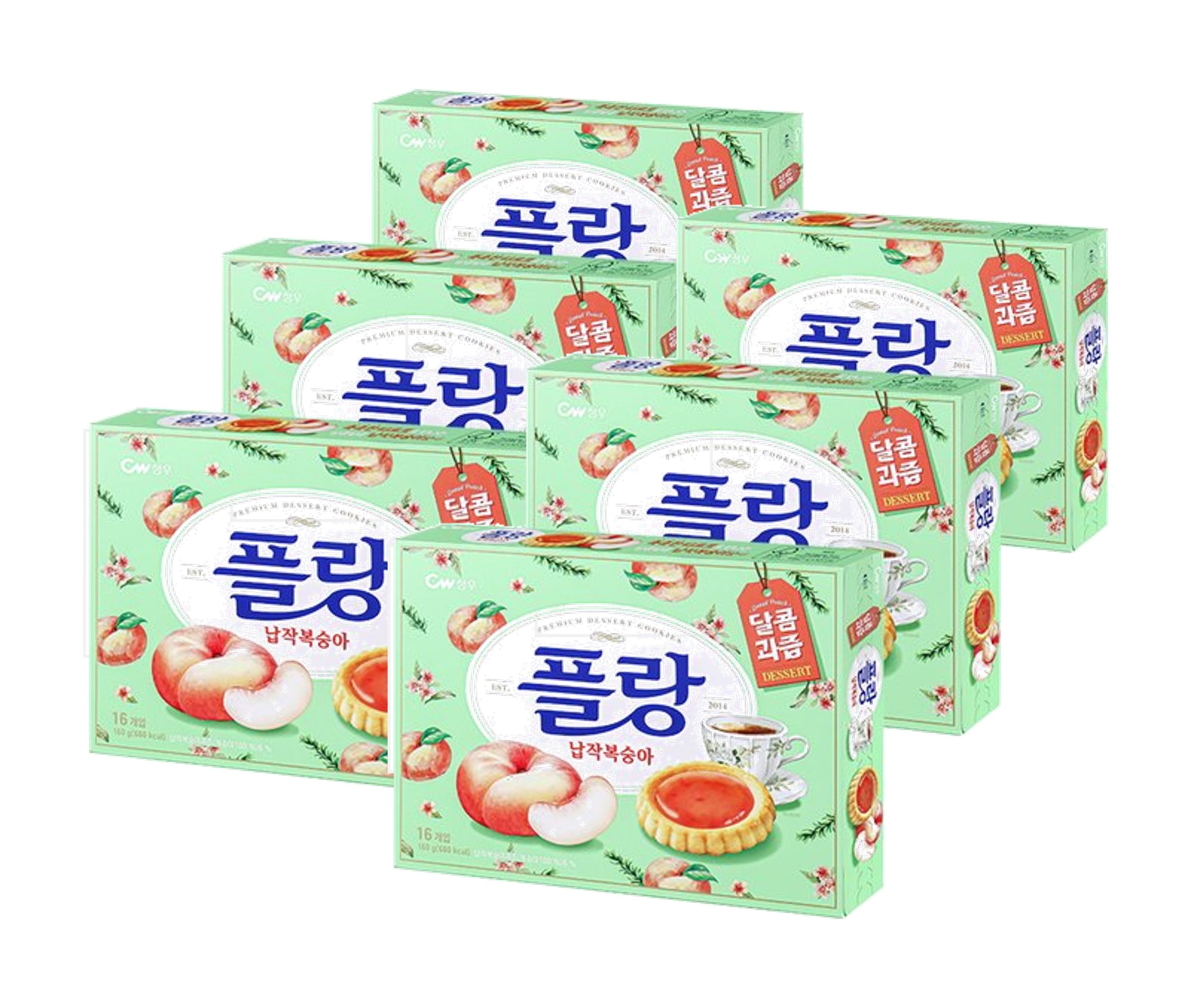 プラン 平桃 160g X6個，　フルーツタルトクッキー, 韓国人気お菓子