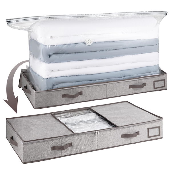 Lサイズ 大容量布団圧縮袋ボックスセット 便利透明窓付