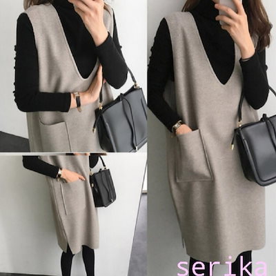 昨年度完売商品 長袖 ジャンパースカート冬 韓国 オールインワン M L