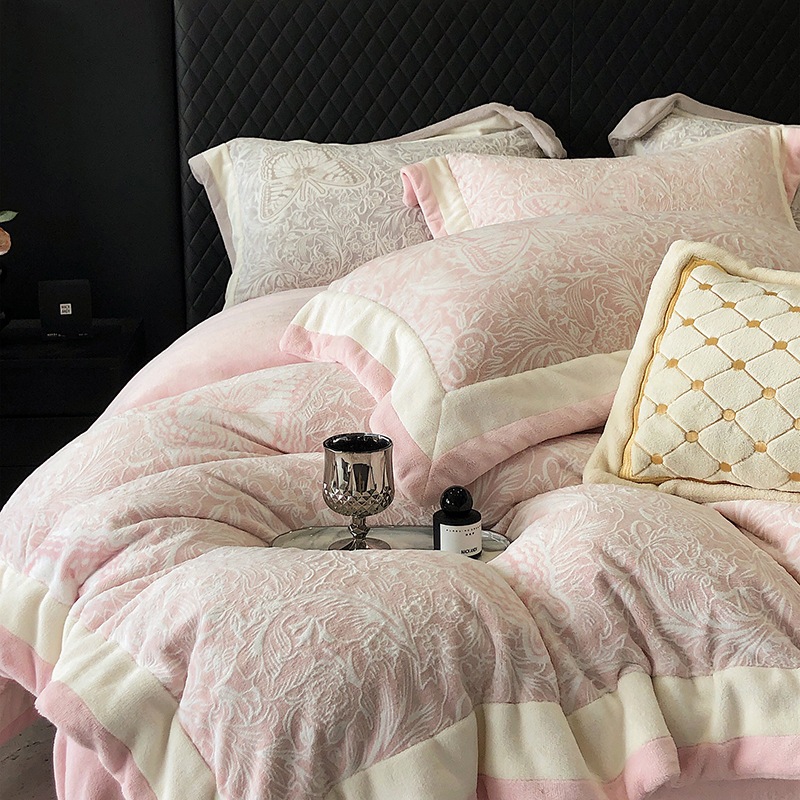 A類母子級保温ミルクウールベッド上4点セット2024秋冬強化両面サンゴウールベッド品