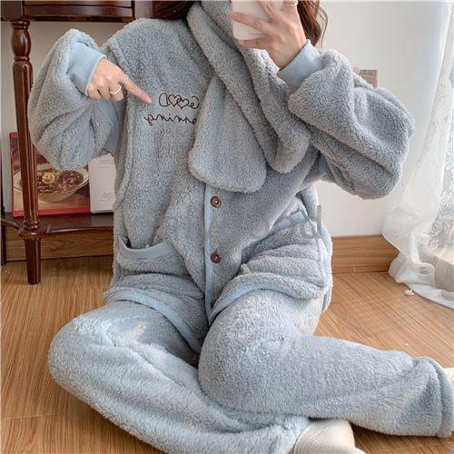 マタニティ パジャマ 冬 モコモコ 前開き 長袖 マタニティ ルームウェア 授乳口 付き ウエスト調節 パジャマ 上下セット マタニティ パジャマ ギフト マタニティ