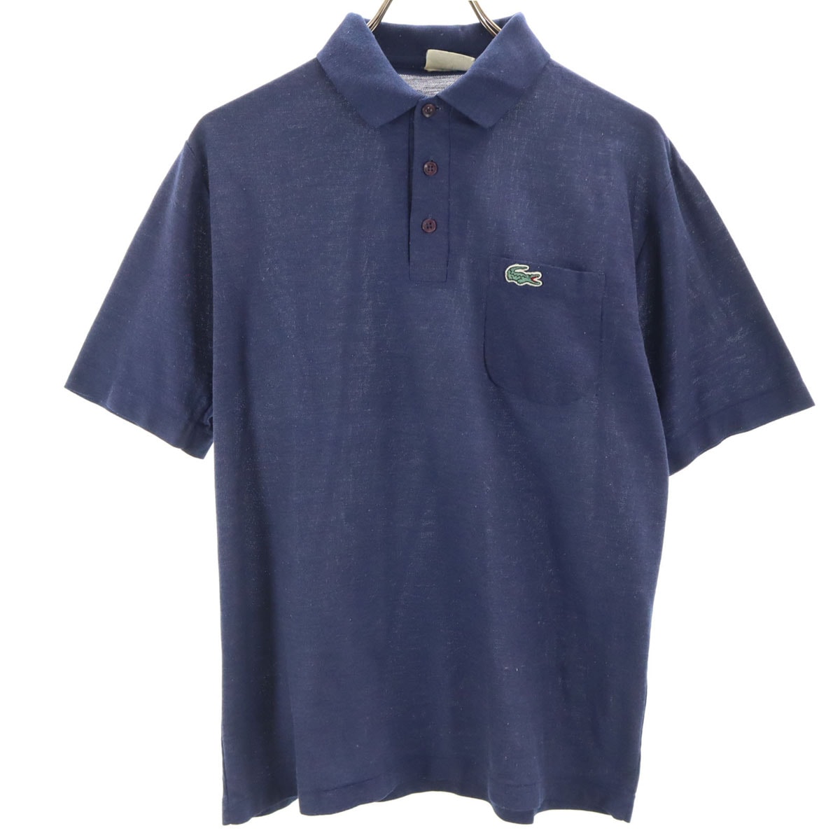 CHEMISE LACOSTE シュミーズラコステ 70s ヴィンテージ 半袖 ポロシャツ ネイビー系 メンズ 古着