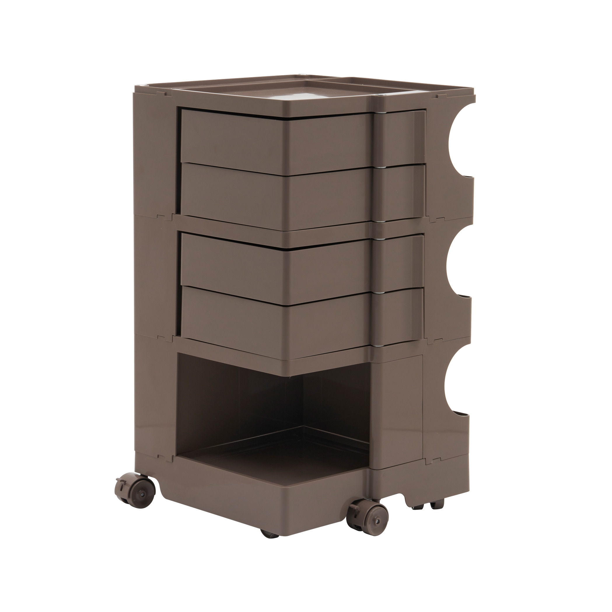 439【チョコ・3段】収納ワゴン ボビーワゴン キャスター付き ブレーキ付き おしゃれ 3段トレイ キッチンワゴン 回転式 収納 ベビーワゴン キッチン収納 ラック サイドワゴン キッチン ドレッサー