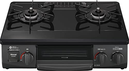 色：ブラックホーロー リンナイ ガステーブル 都市ガス12A13A用 幅約56cm 片面焼きグリル