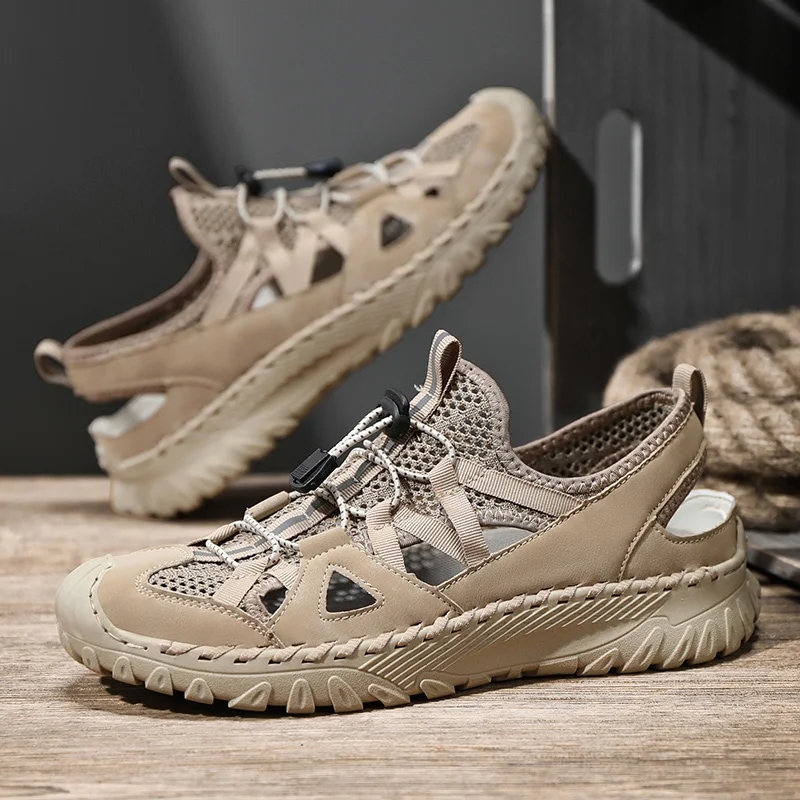 メンズ本革サンダル カジュアルアウトドアシューズ サマーシューズ