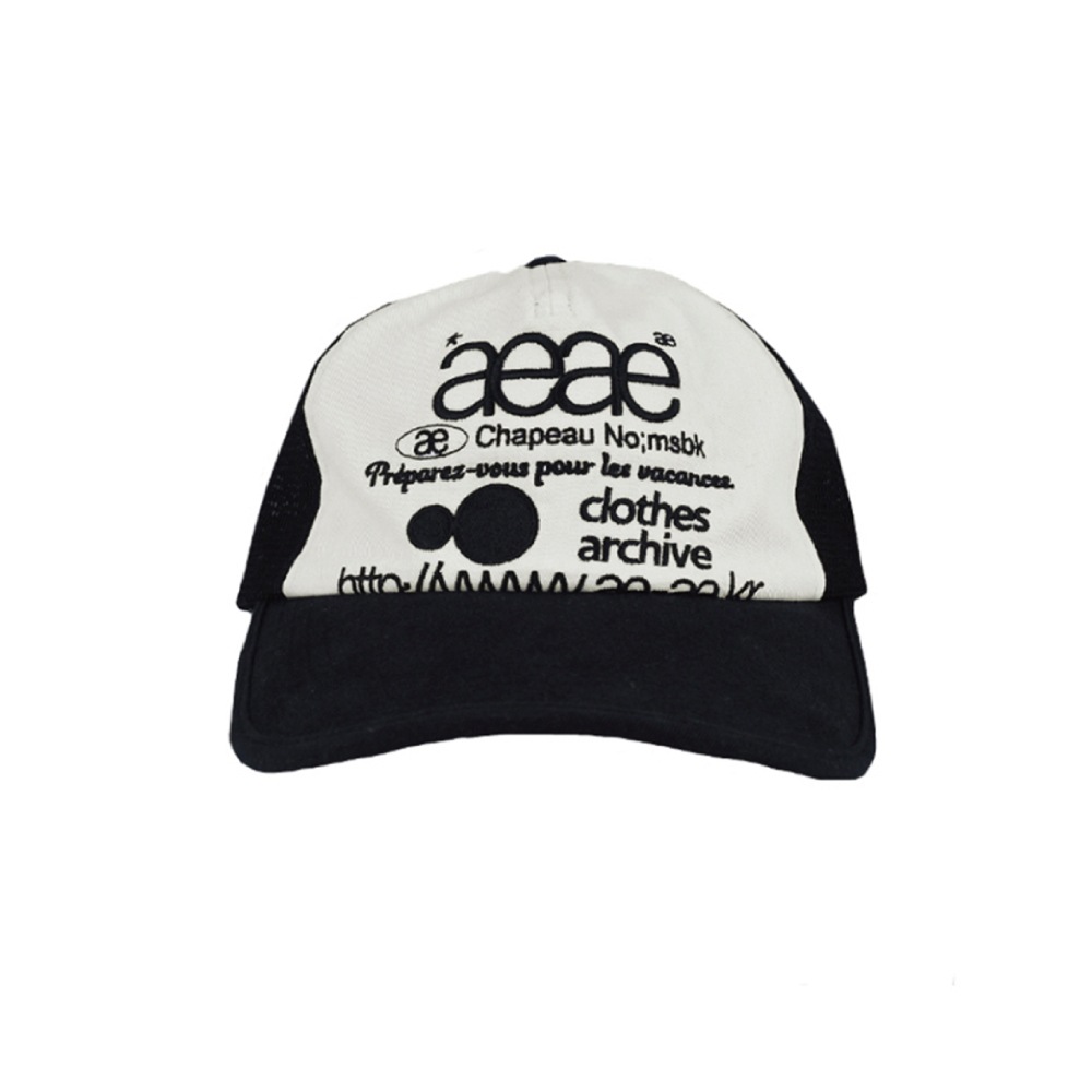 【aeae】 WEB LOGO MESH CAP : BLACK