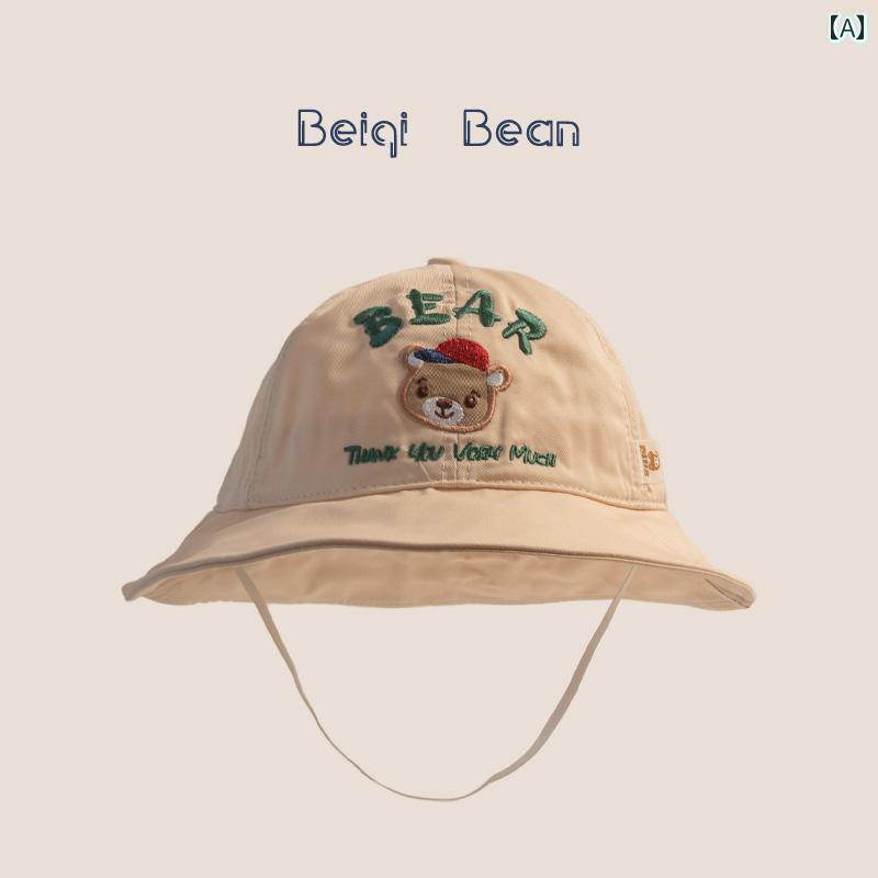 アウトドア ハット キッズ 幼児 春夏 薄手 かわいい 刺繍 サンシェード レジャー 釣り 帽子 男の子 女の子 赤ちゃん 屋外 旅行 バケット ハット