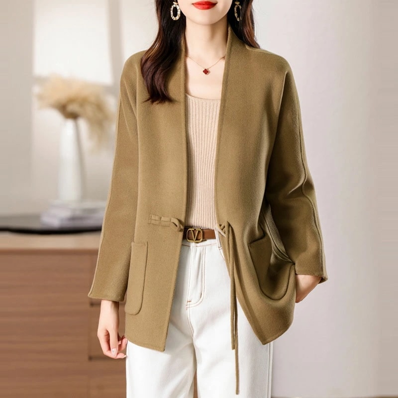 ウールコート レディース 秋冬 ベルト付き ビックカラー コート アウター カシミヤ カジュアル チェスターコート高級感 コーデ大きいサイズ 20代30代40代50代 安い 暖かさ レディースコート冬