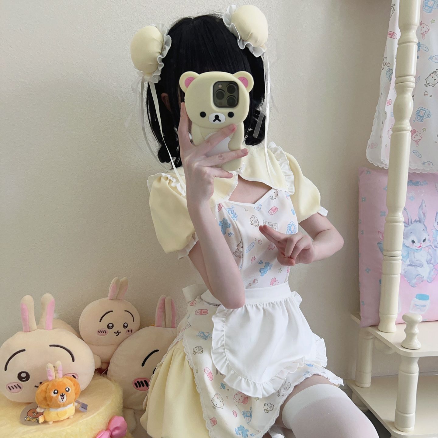 コスプレ ロリータ かわいいペット柔らかい 女子 服かわいいチョンサンエプロンセット ドレス 夏 ドレス 花嫁 茶会