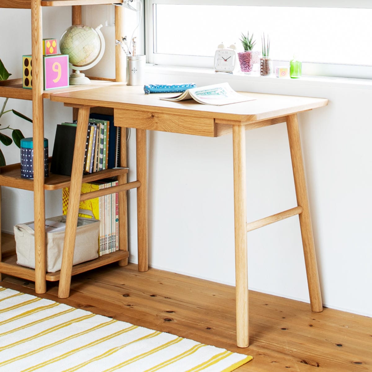 ワークデスク 幅90cm 奥行50cm パルレ デスク 机 学習机 勉強机 パソコンデスク オフィスデスク コンパクト 木製 天然木 引き出し 学習デスク パソコン PC リビングデスク