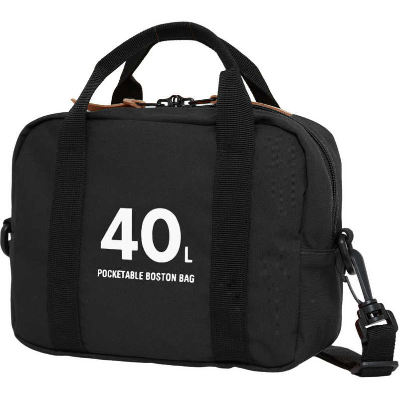 OUTDOOR　ボストンバッグ 40L 折りたたみ ショルダーバッグ付き トラベル 旅行 キャリーオンベルト付き ブラック　OD-13126-BK