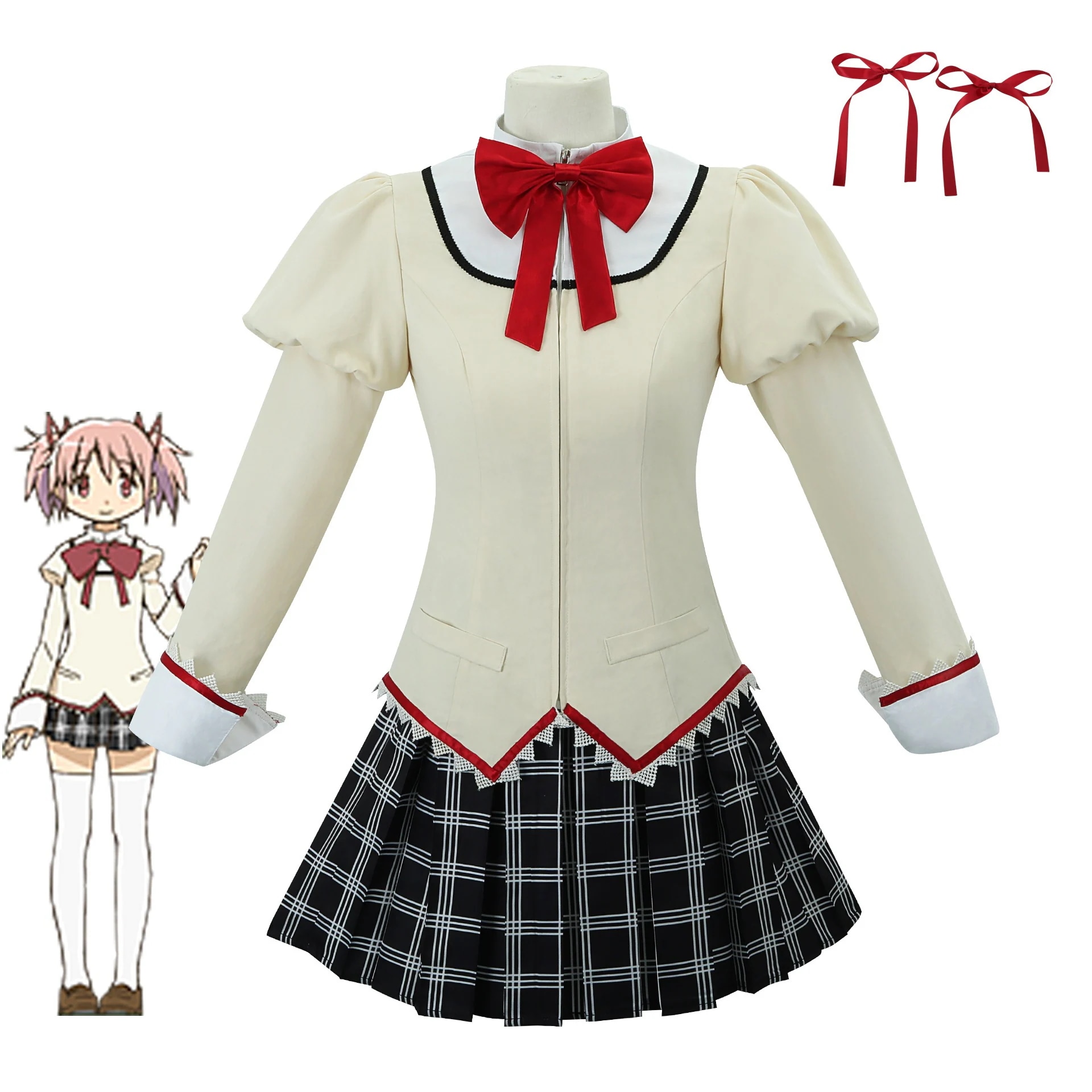 魔法少女cos服鹿目円小円暁美炎巴麻美学校制服同モデルコスプレ衣装