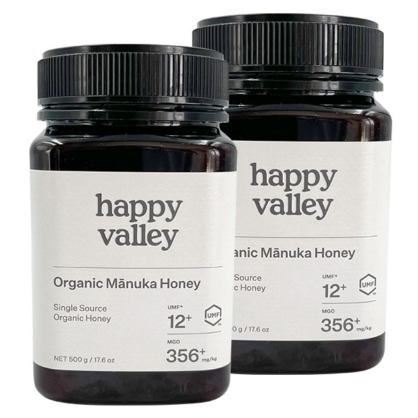 オーガニック認定 マヌカハニー UMF 12+ 500g 2本セット (MGO 356+) ニュージーランド産 蜂蜜 UMF協会認定 分析証明書付 無添加 非加熱 天然生はちみつ