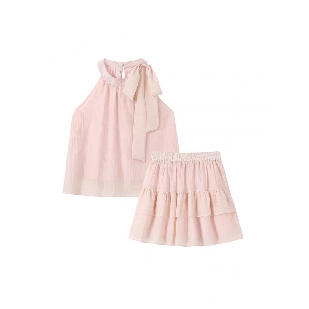 Tweedya Liber ホルターネックスリーブレススカート 2 ピースセット 2 色