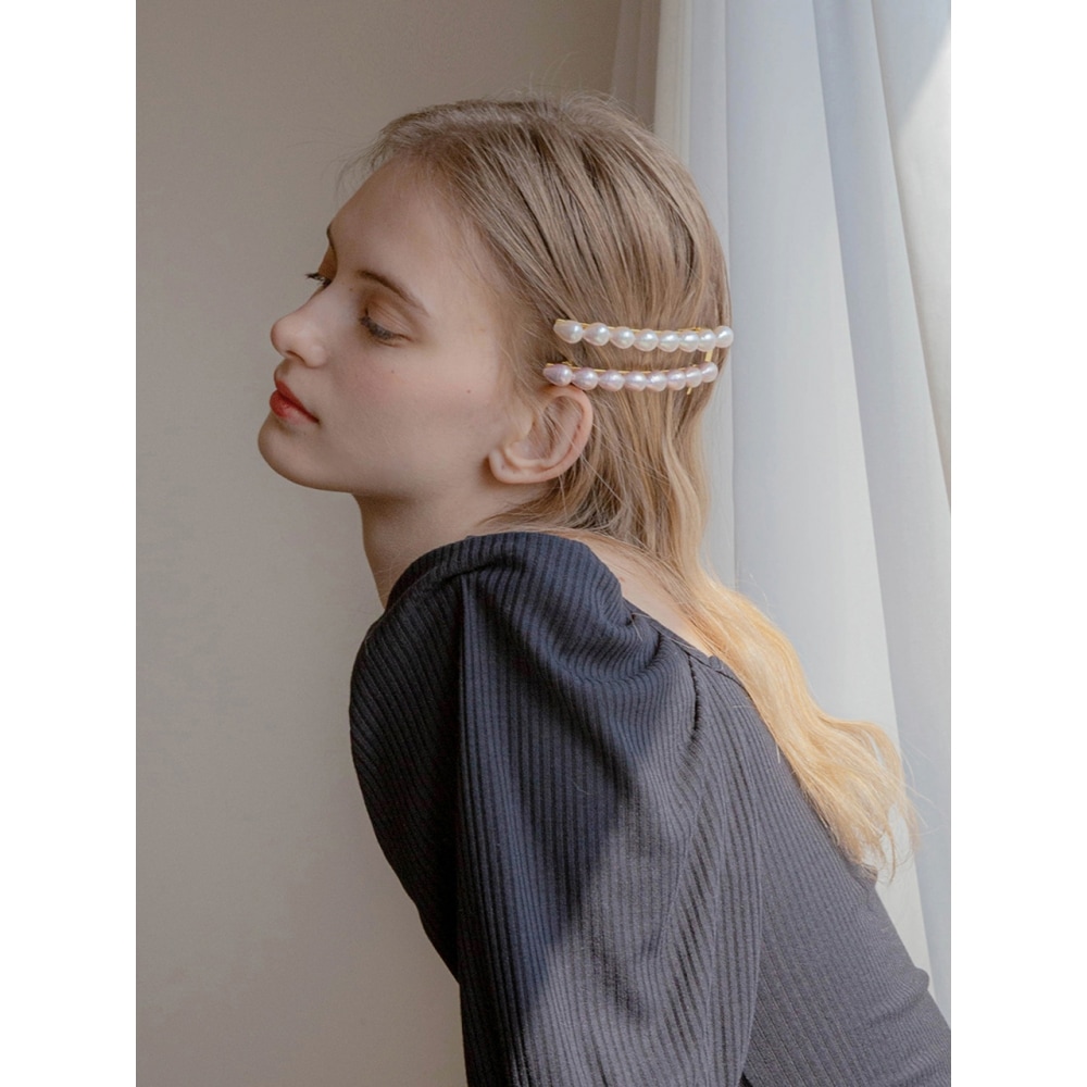 Jean Paul Clarisse オーバルコットンパール自動ピン JP 22104AB