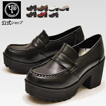 公式SHOP特典キズ補修液付 / ヨースケ YOSUKE 厚底 ローファー レディース 歩きやすい 8cm 太ヒール