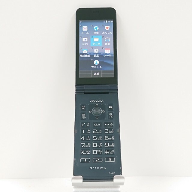 arrows ケータイ ベーシック F-41C ドコモ ネイビー 送料無料 本体 c16021 【中古】
