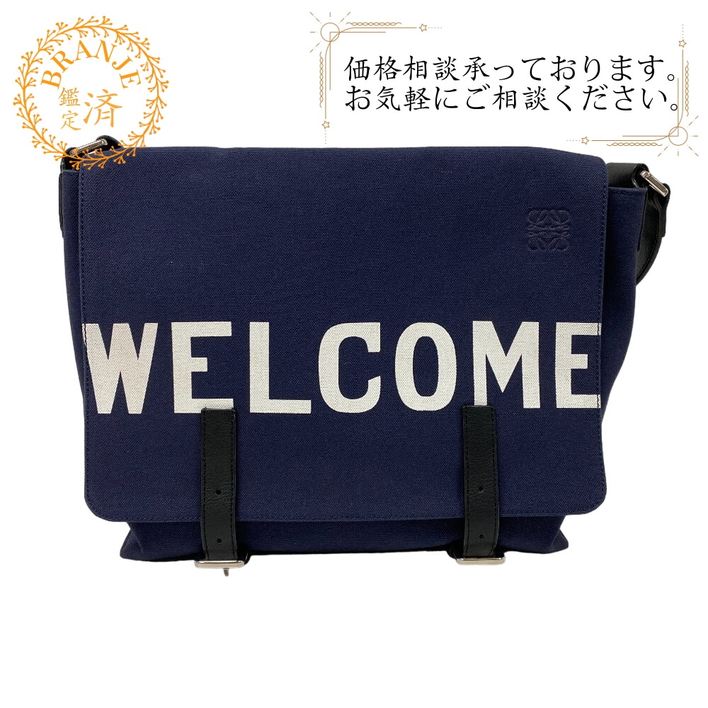 メッセンジャー ミリタリー キャンバス ショルダーバッグ ネイビー ユニセックス ブランド