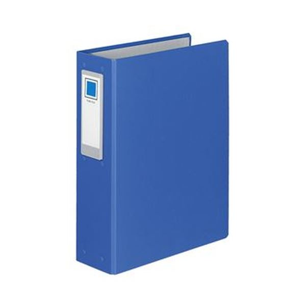 （まとめ）コクヨ チューブファイル（ロングボディ）片開き A4タテ 4穴 600枚収容 背幅89mm 青 フ-L664NB 1セット（2冊）(×5セット)