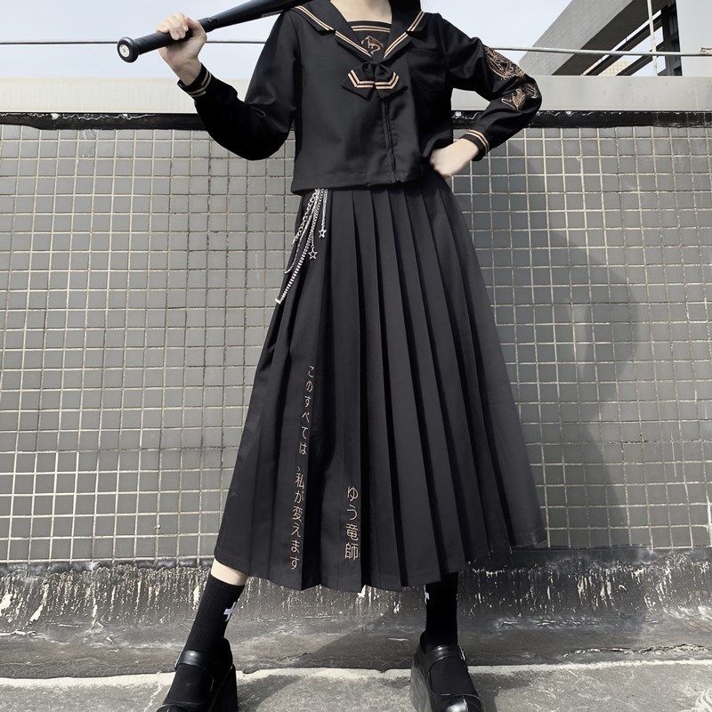 JKS制服ヤンキーロングスカートスーツ秋の新作セーラー服