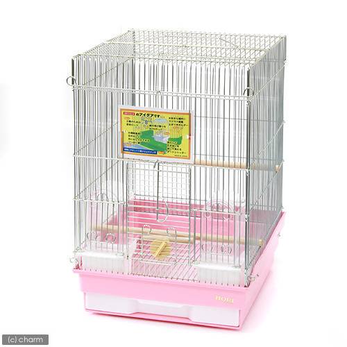 鳥かご　ＨＯＥＩ　３５手のりＧ　ピンク　（３７X４１．５X５４．５ｃｍ）　セキセイ　小型インコ　フィンチ　ＣＲＣ55―15―10―10―00