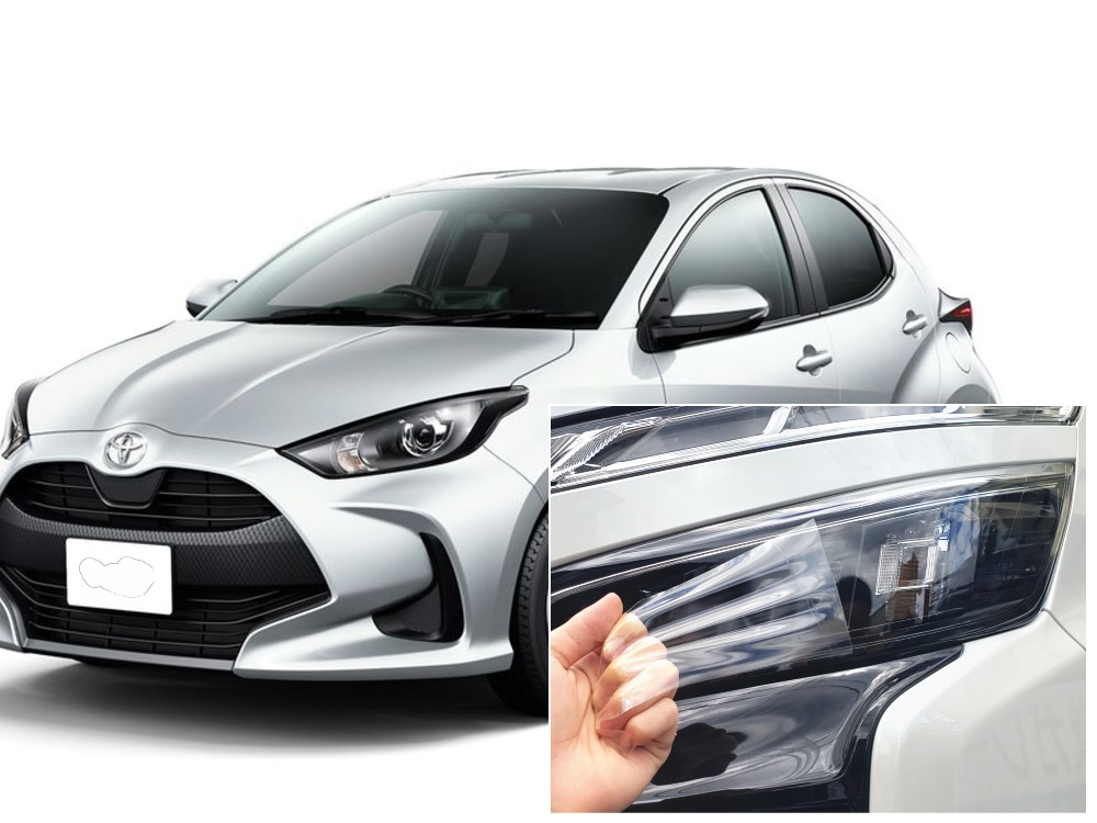 ヘッドライトプロテクションフィルム (ヤリス) 車種専用 カット済み 左右セット ヘッドライト保護 YARIS KSP210 MXPA10 MXPH15 MXPA15 トヨタ用
