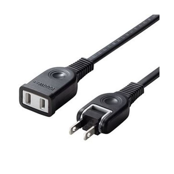 （まとめ）サンワサプライ 電源延長コード 2P ブラック 10m TAP-EX2110BK 1本(×5セット)