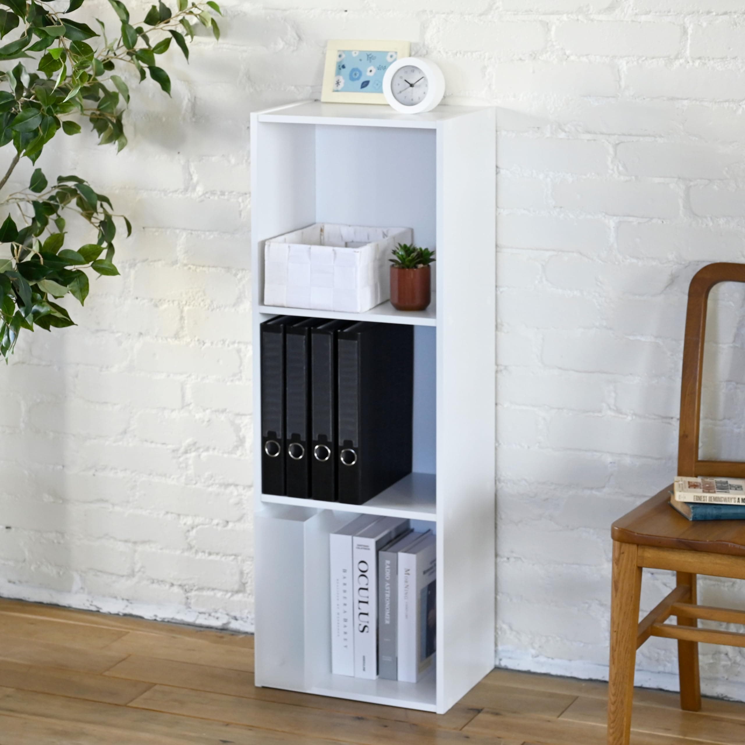 山善(YAMAZEN) 棚 ラック カラーボックス 3段 A4ファイル対応 タテ・ヨコ使える 本棚 テレビ台 収納 幅36×奥行26×高さ106cm 組立品 ホワイト FGAB-3(WH)