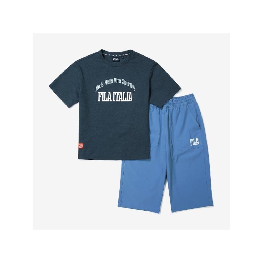 [FILA KIDS] オーバーフィット 3/4 パンツ上下セット (FK2FSG2601M_VTB) Q0ZFK2FSG2601MVTB