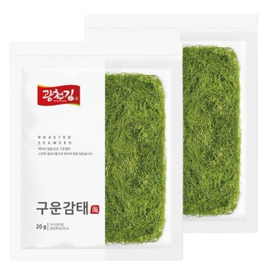 韓国産 焼き甘苔 2袋（20枚）/ 天然 人気甘苔/味付け甘苔 Kwangcheonkim kfood