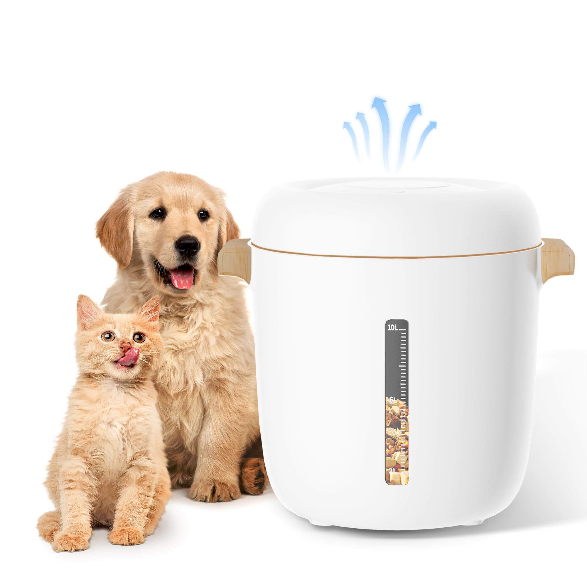 真空保存容器 ペットフードストッカー 真空 キャット/ドッグフード 保存容器 10L 防虫/湿気防止/酸化防止 梅雨対策 大容量 自動 密閉容器 充電式 米櫃 10kg 猫/犬 フード 餌 お米 保存
