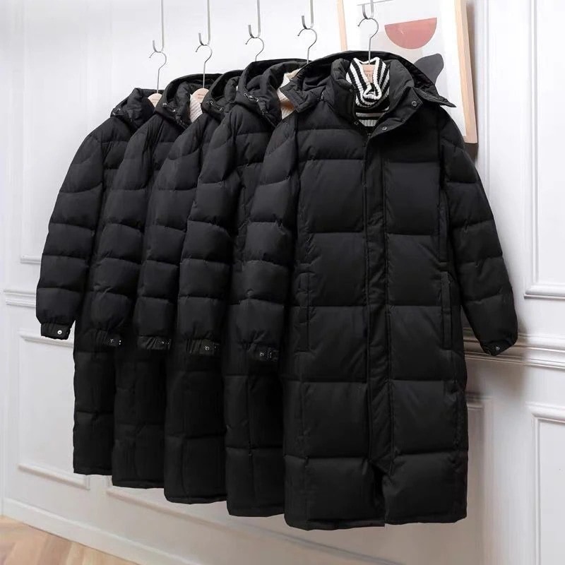 ダウンジャケット レディース 黒 シンプル レディース ロング 膝上 23 大きいサイズ 男女 カップルスタイル 厚手