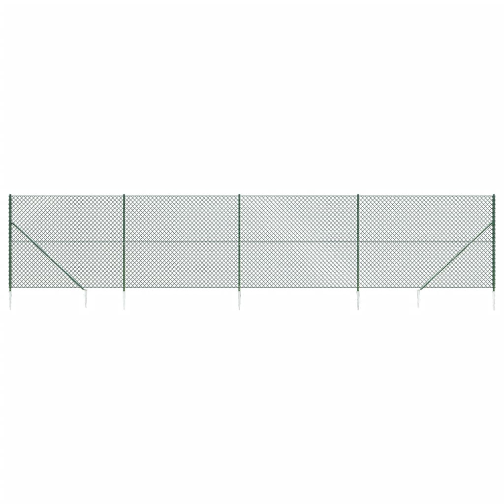 金網フェンス スパイクアンカー付き グリーン 1.6x10 m