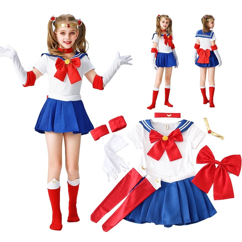 ハロウィン 子供用 コスチューム パフォーマンス セーラームーン コス ガール スカート セーラームーン 月野うさぎ セーラー服 子供服