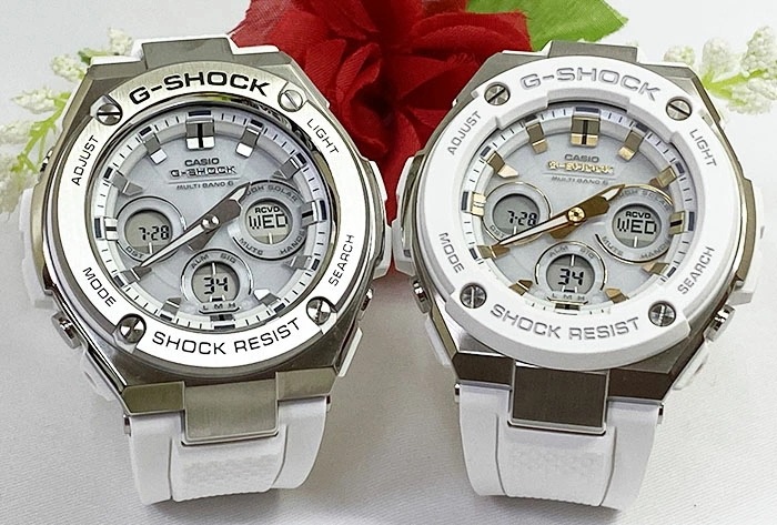 恋人たちのGショック ペアウォッチgショック 人気 婚約　夫婦 高級　クリスマス プレゼント おすすめ G-SHOCK BABY-白い恋人純白同士 カシオ 2本セット アナデジ GST-W310