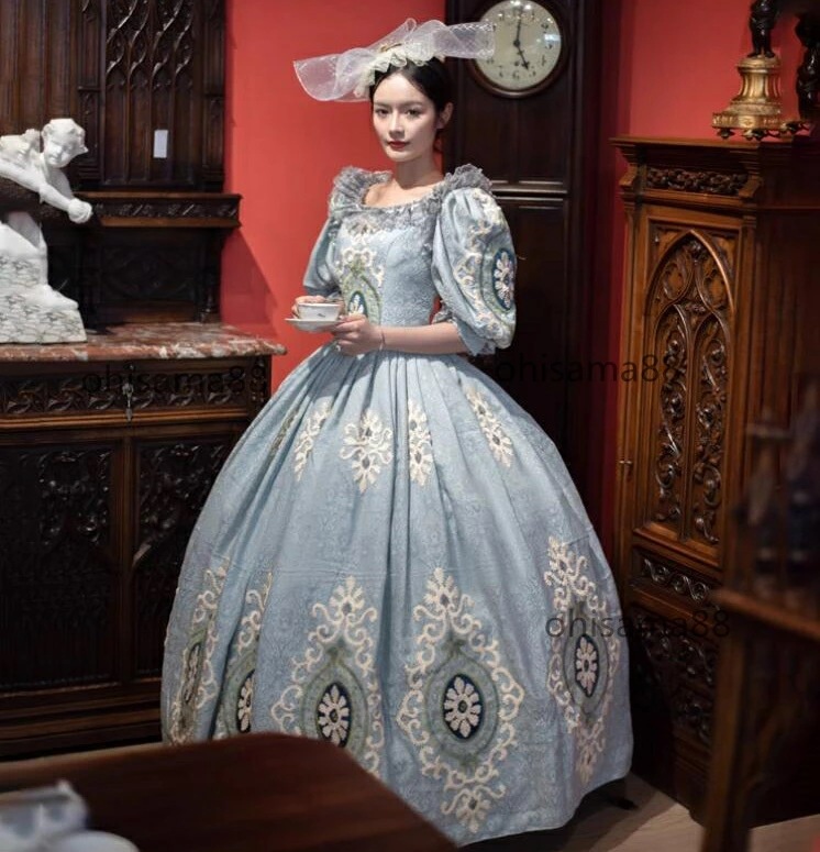 期間限定貴婦人ドレス お嬢様 ワンピース プリンセスドレス 可愛い 宮廷ドレス オペラ声楽 演出服 中世貴族風 貴族ドレス ハロウィン クリスマス 撮影 演奏会 司会 舞踏会 文化祭 学園祭 ロングド